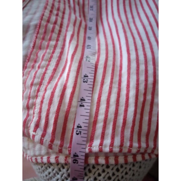 Zara Woman Striped Midi Shirt Dress XS Button Front Red & White Belted Pockets - Picture 12 of 12
